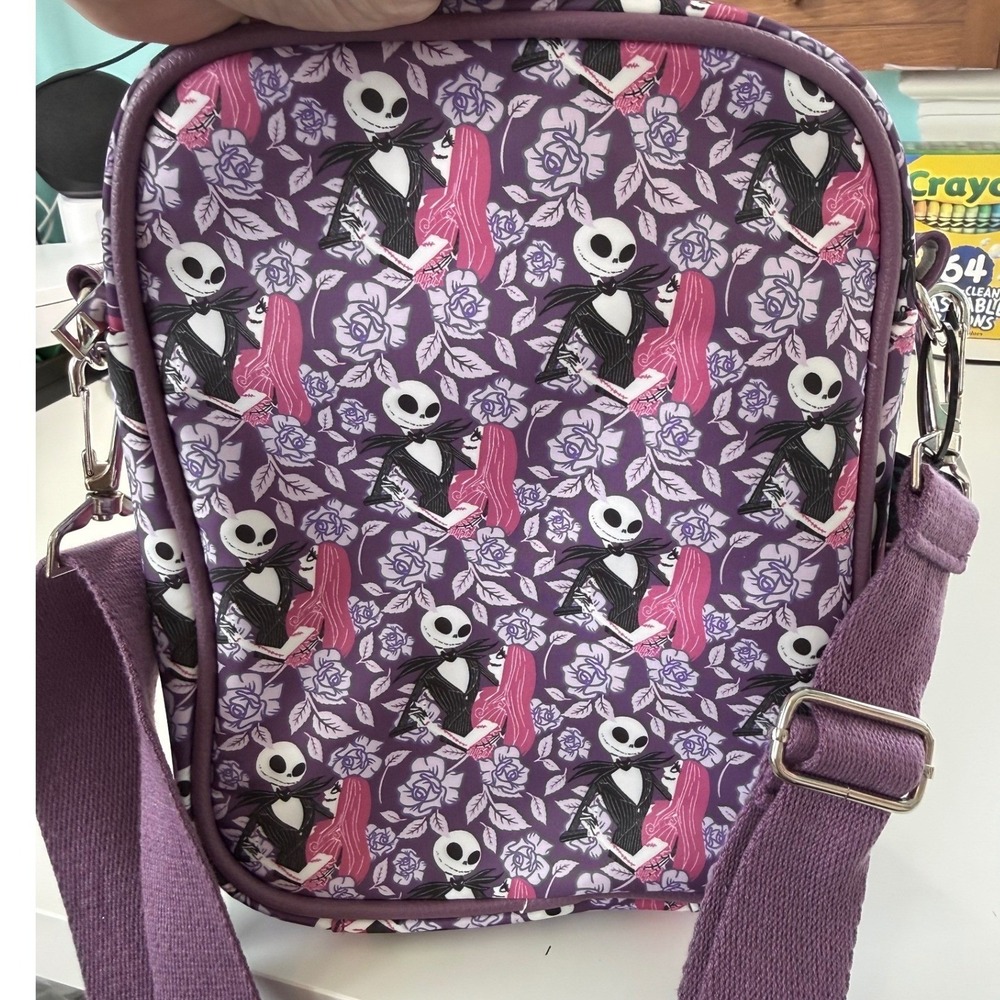 Bioworld Nightmare Before Christmas Jack & Sally Purple Crossbody Bag Disney NWT - Picture 6 of 8